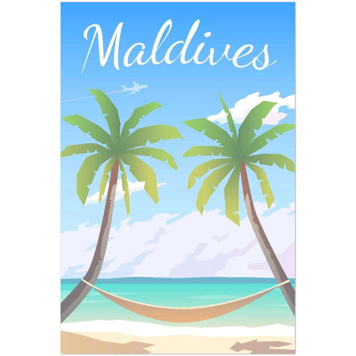 Hochwertiges Maldives Poster - Langlebiges Druckwerk auf mattem Papier - Printree.ch Illustration, Poster, travel poster