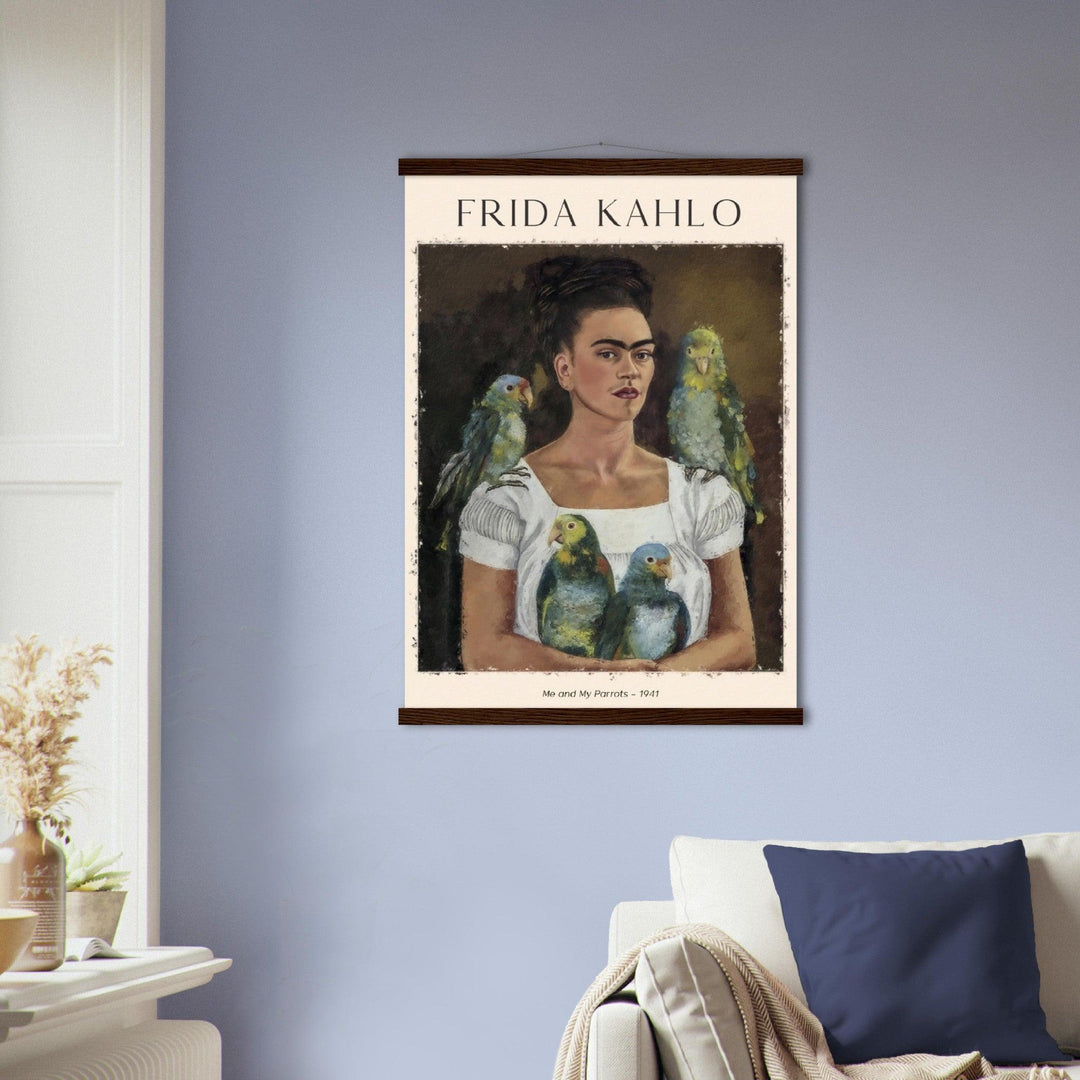 Ich und meine Papageien Gemälde von Frida Kahlo - Printree.ch abstrakte frauen, frau, Frauen, Kunst, Malen, Maler, Malerei, Meisterwerk