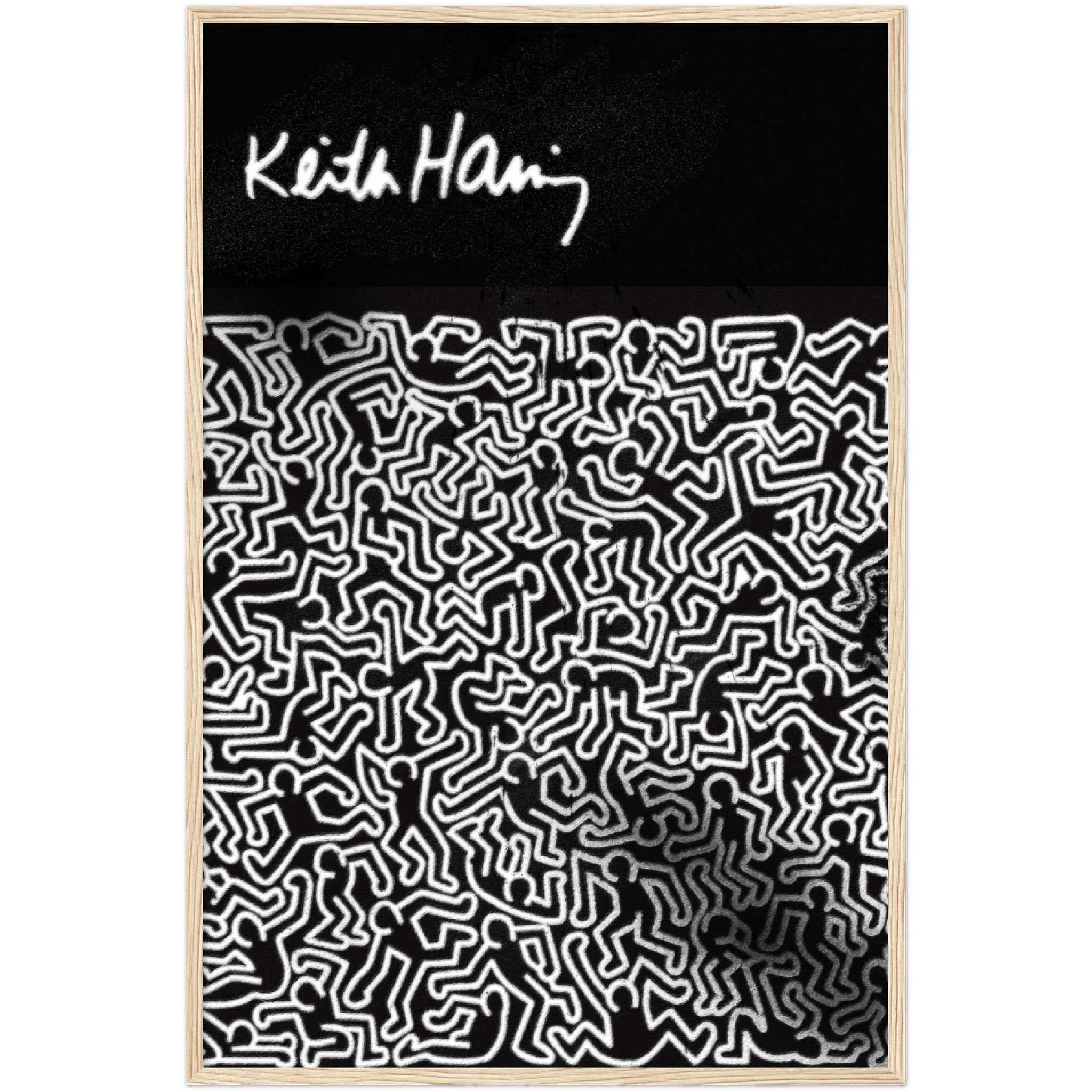 Keith Haring Print, Schwarz Weiss Poster, - Printree.ch Pop ART, popart