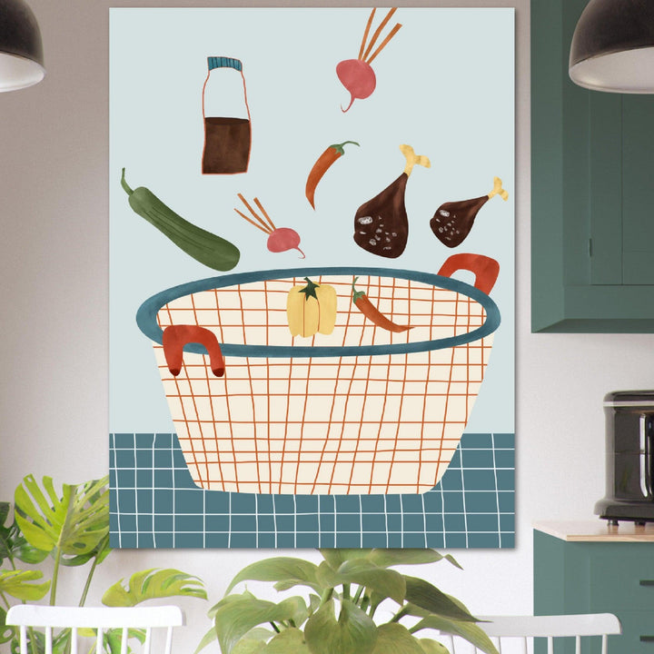 Küchenliebe: Handgemaltes Poster für eine einzigartige Küchendeko - Printree.ch hand drawn, handgezeichnet, Illustration, küche