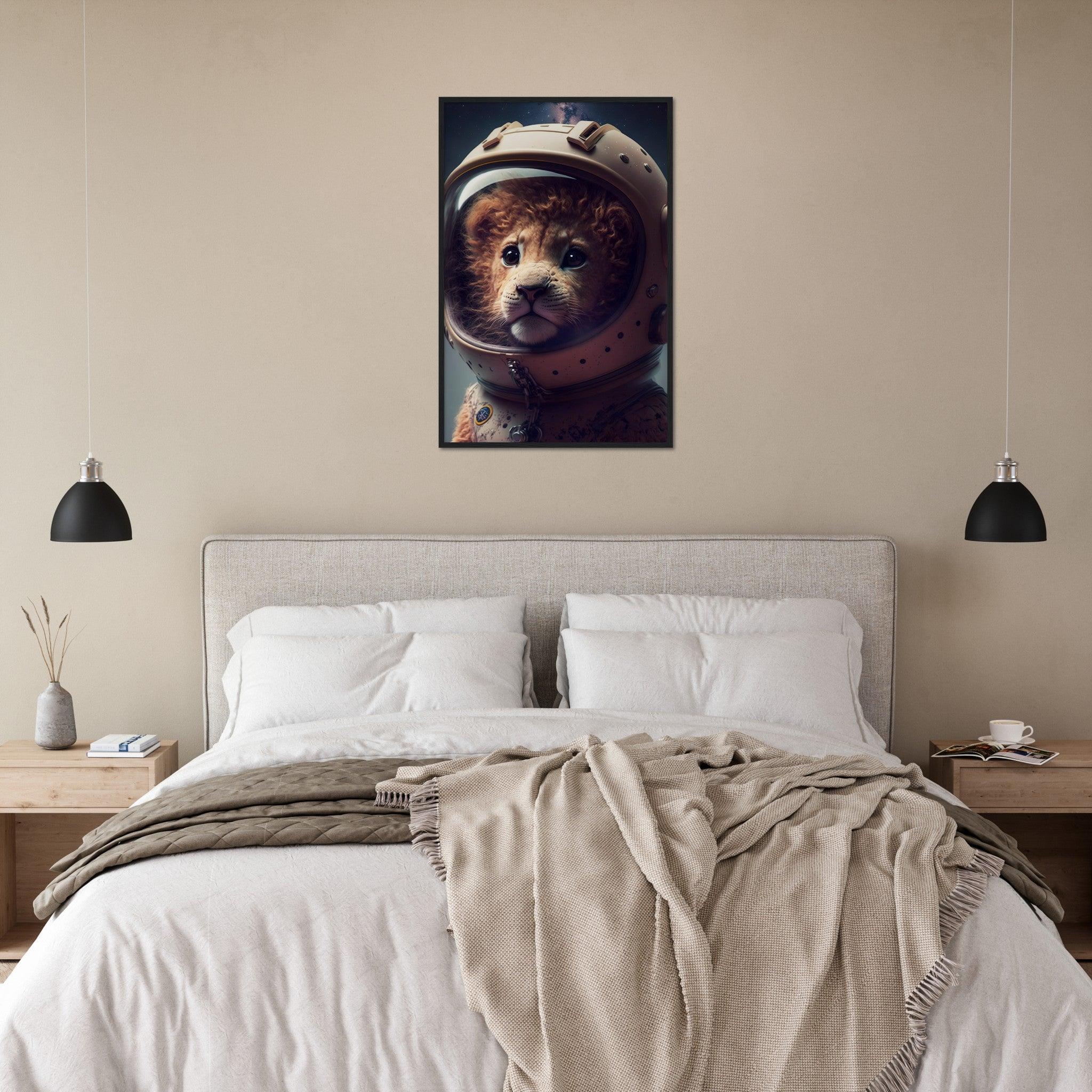 Löwe Baby Astronaut Portrait - Printree.ch 3d illustration, Astronaut, Poster