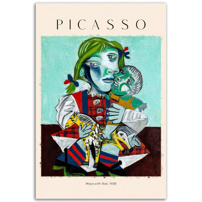 Maya with her Doll, 1938 by Pablo Picasso - Printree.ch Kunst, Malen, Maler, Malerei, Meisterwerk