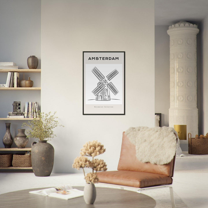 Minimalistisches Amsterdam Poster - Printree.ch Illustration, Line-Art, Minimal, minimalist, minimalistisch, Poster, Silhouette