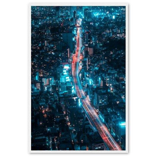 Neon Tokyo City Skyline - Printree.ch cyberpunk