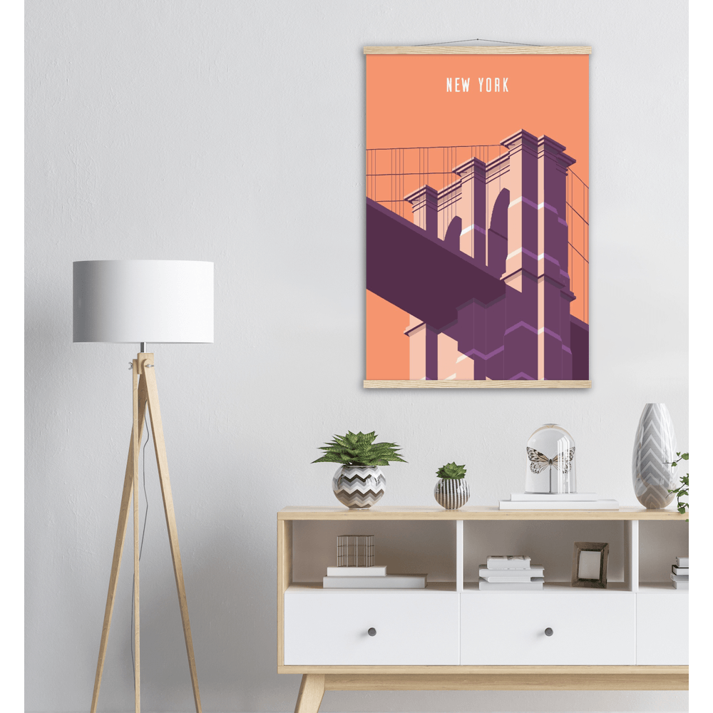 New York Brücke - Printree.ch minimalistisch, touristische reise, travel poster