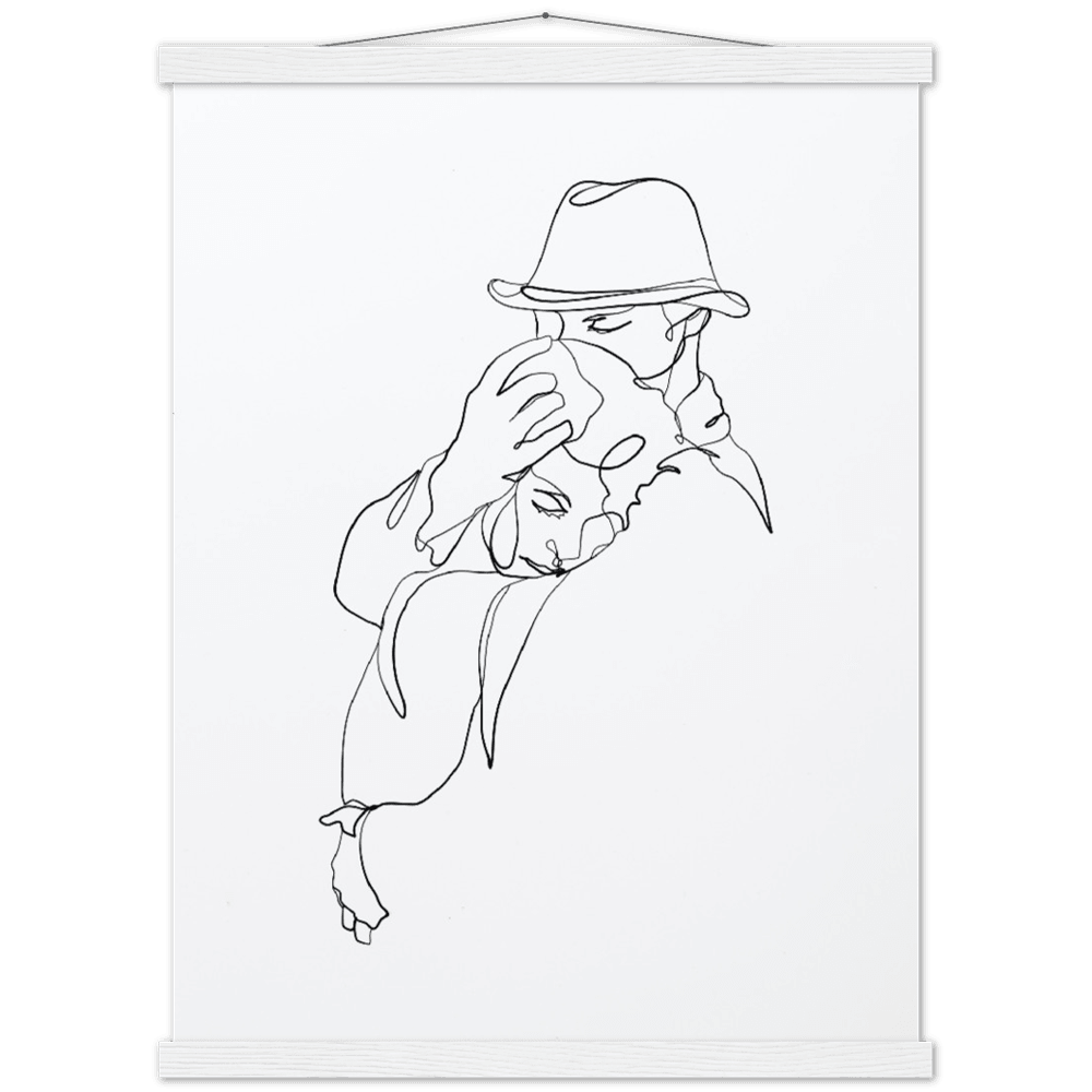 Premium Kunstdrucke - Hochwertige Poster für eine stilvolle Wandgestaltung - Printree.ch age, concept, continuous, couple, drawing, family, graphic, hand drawn, happiness, happy, illustration, isolated, line, Line-Art, love, man, minimalist, one, one line, outline, people, personalisiert, relationship, romance, romantic, Silhouette, sketch, together, vector, wedding, woman