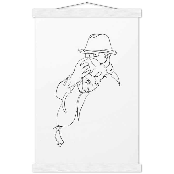 Premium Kunstdrucke - Hochwertige Poster für eine stilvolle Wandgestaltung - Printree.ch age, concept, continuous, couple, drawing, family, graphic, hand drawn, happiness, happy, illustration, isolated, line, Line-Art, love, man, minimalist, one, one line, outline, people, personalisiert, relationship, romance, romantic, Silhouette, sketch, together, vector, wedding, woman