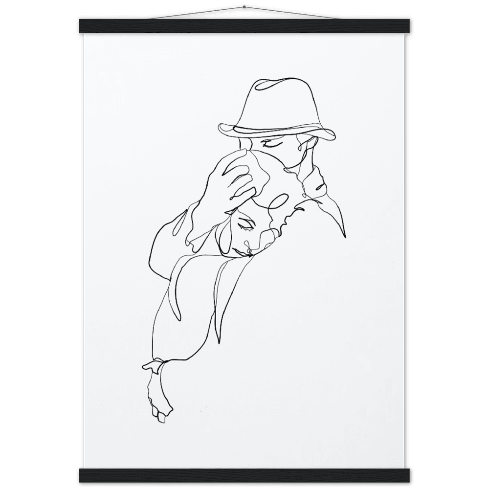 Premium Kunstdrucke - Hochwertige Poster für eine stilvolle Wandgestaltung - Printree.ch age, concept, continuous, couple, drawing, family, graphic, hand drawn, happiness, happy, illustration, isolated, line, Line-Art, love, man, minimalist, one, one line, outline, people, personalisiert, relationship, romance, romantic, Silhouette, sketch, together, vector, wedding, woman