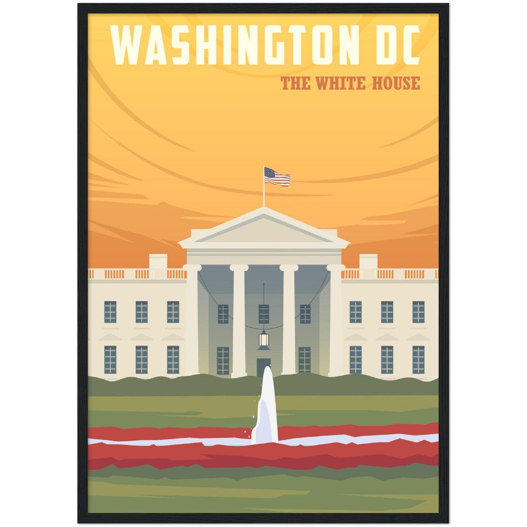 Premium Poster "Das Weiße Haus" - Hochwertige Museumsqualität für Ihr Zuhause! - Printree.ch Illustration, Poster, travel poster