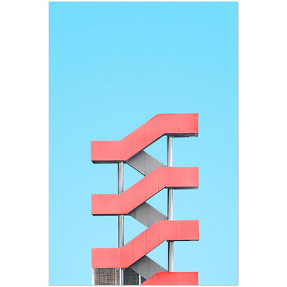 Rote Treppe - Printree.ch architecture, architekt, Architektur, Fotografie, gebäude, Minimal, minimalist, minimalistisch, pastel, pastell, Simone Hutsch, Unsplash