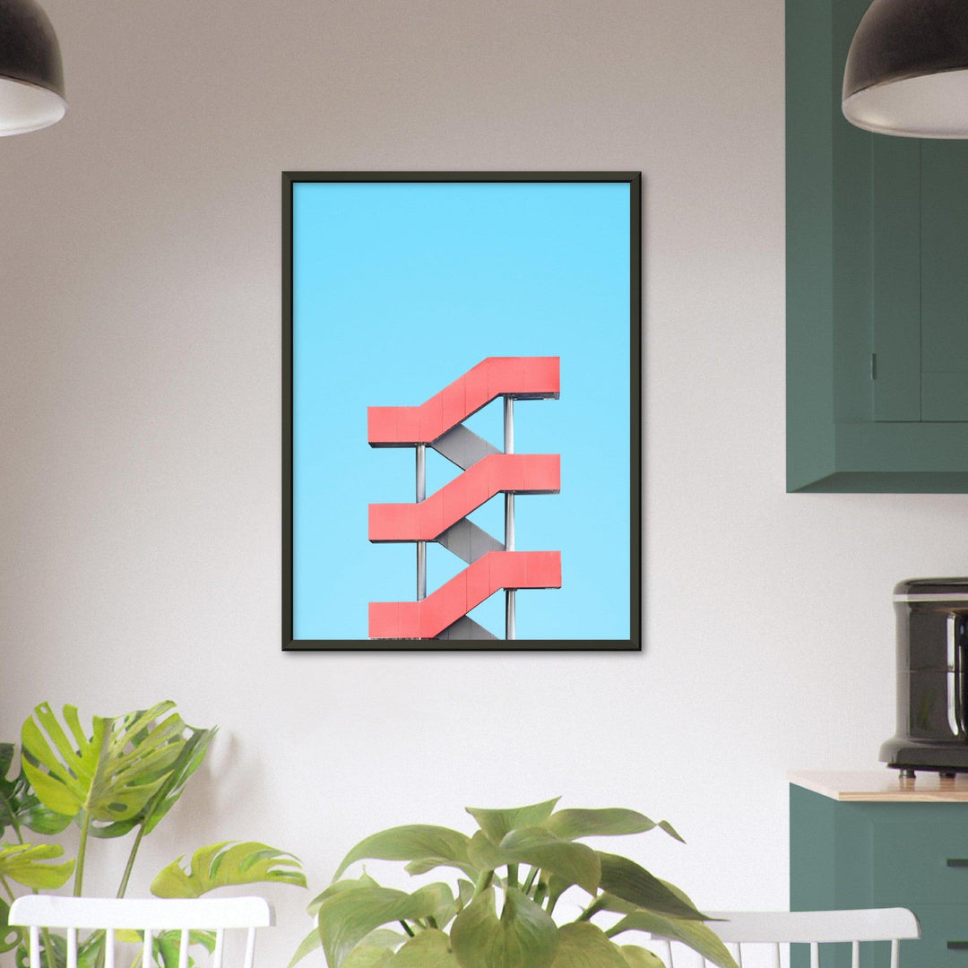Rote Treppe - Printree.ch architecture, architekt, Architektur, Fotografie, gebäude, Minimal, minimalist, minimalistisch, pastel, pastell, Simone Hutsch, Unsplash