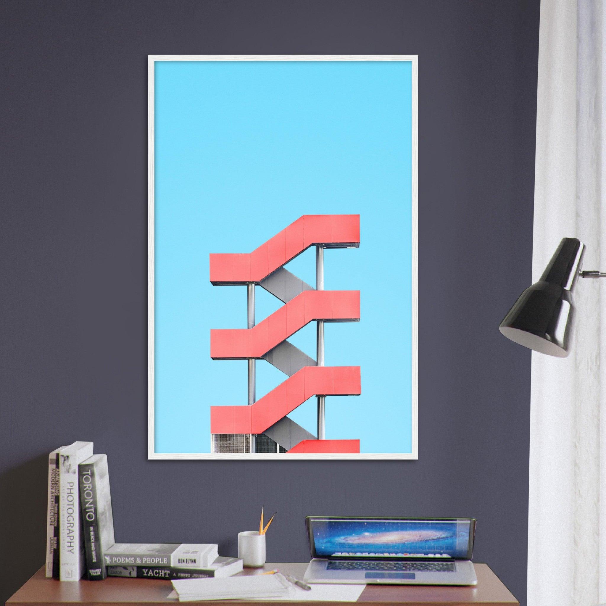 Rote Treppe - Printree.ch architecture, architekt, Architektur, Fotografie, gebäude, Minimal, minimalist, minimalistisch, pastel, pastell, Simone Hutsch, Unsplash