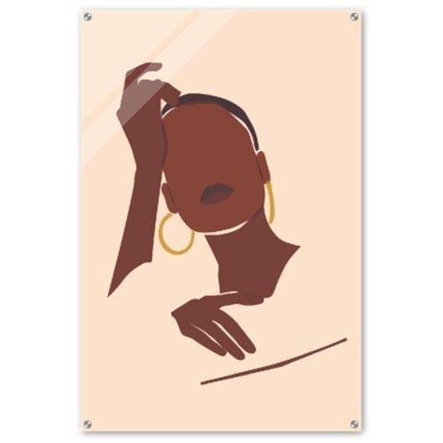 Selbstbewusste Schönheit: Poster mit Porträt einer jungen Frau - Printree.ch abstrakte frauen, abstrakte schwarze mädchen, abstrakter druck, afrikanische frau, cartoon, charakter, design, erwachsene, frau, gesicht, gesund, glücklich, haar, illustration, isoliert, jung, kopf, menschen, minimal-dekor, mode, mädchen, person, porträt, positiv, schwarzes mädchen, schönheit, symbol, vektor, weiblich, zeitgenössische kunst
