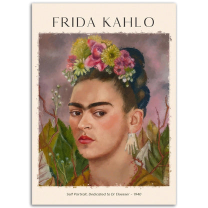 Selbstbildnis, Dr. Eloesser gewidmet von Frida Kahlo - Printree.ch abstrakte frauen, frau, Frauen, Kunst, Malen, Maler, Malerei, Meisterwerk