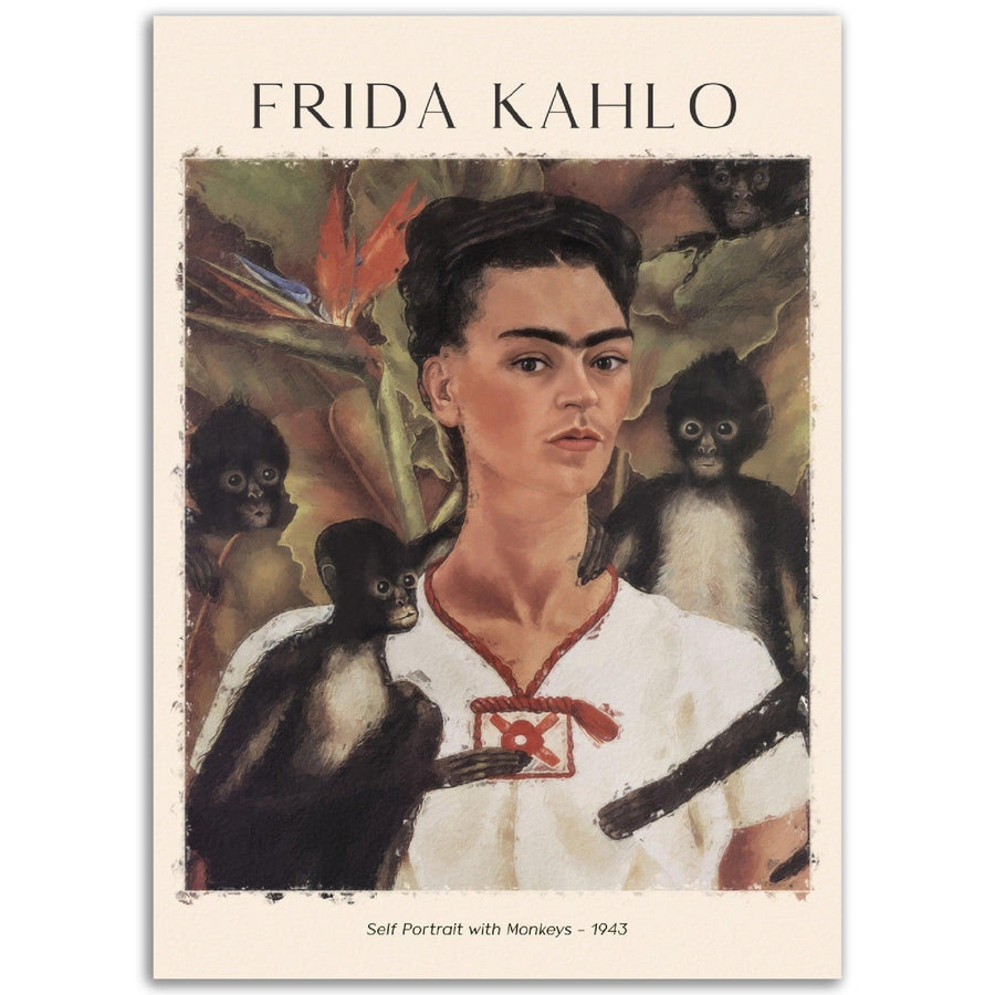 Selbstbildnis mit Affe Gemälde von Frida Kahlo - Printree.ch abstrakte frauen, frau, Frauen, Kunst, Malen, Maler, Malerei, Meisterwerk