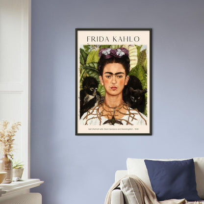 Selbstporträt mit Dornenkette und Kolibri Frida Kahlo - Printree.ch abstrakte frauen, frau, Frauen, Kunst, Malen, Maler, Malerei, Meisterwerk