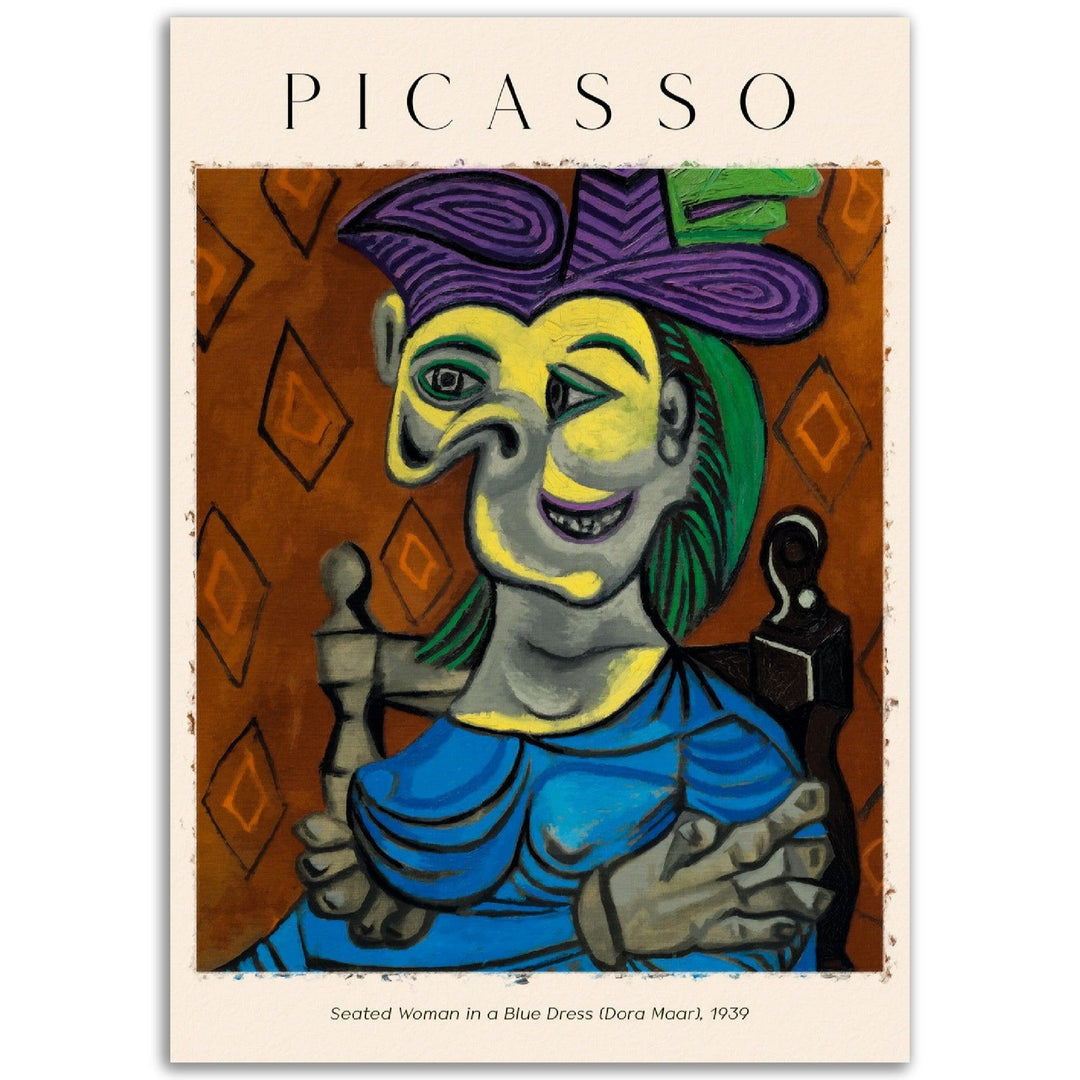 SITZFRAU IM BLAUEN KLEID Femme assise, Robe bleue 1939 Picasso - Printree.ch Kunst, Malen, Maler, Malerei, Meisterwerk