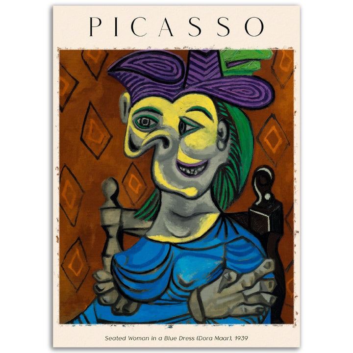 SITZFRAU IM BLAUEN KLEID Femme assise, Robe bleue 1939 Picasso - Printree.ch Kunst, Malen, Maler, Malerei, Meisterwerk