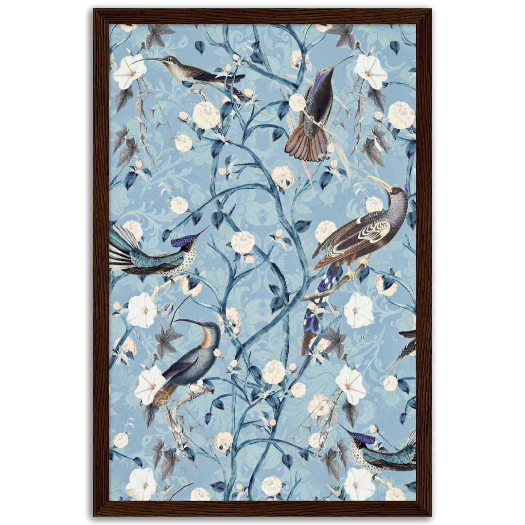 Traditionelle Chinoiserie-Kunst in Blau mit Vögeln - Andrea Haase - Printree.ch Andrea Haase, Vertikal