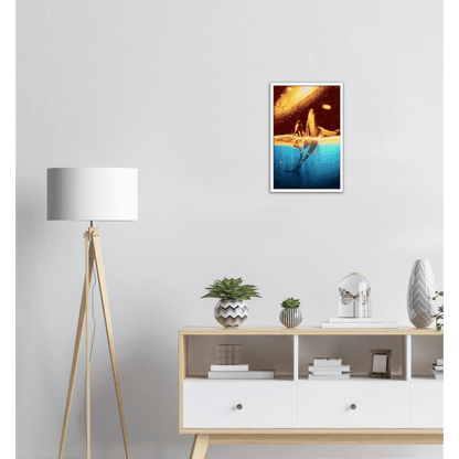 Traumhaftes Wandposter - Printree.ch abstrakt, Aquarell, Ausdruck, blau, Cartoon, dunkel, Fantasie, Fisch, Frieden, friedlich, Galaxie, Grafik, Himmel, Hintergrund, Illustration, Karte, Kunst, Meer, Nacht, Natur, Phantasie, schwimmen, Stern, tief, Tier, Traum, Wal, weiß, Zeichnung