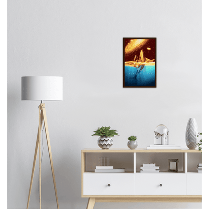 Traumhaftes Wandposter - Printree.ch abstrakt, Aquarell, Ausdruck, blau, Cartoon, dunkel, Fantasie, Fisch, Frieden, friedlich, Galaxie, Grafik, Himmel, Hintergrund, Illustration, Karte, Kunst, Meer, Nacht, Natur, Phantasie, schwimmen, Stern, tief, Tier, Traum, Wal, weiß, Zeichnung