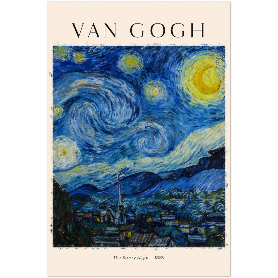 Vincent van Gogh - Sternennacht Poster - Printree.ch abstrakt, berühmt, blau, farbe, flüssig, genial, gesicht, gogh, gross, himmel, hintergrund, illustration, impressionismus, kreativ, kultur, kunst, Kunstwerk, künstler, künstlerisch, maler, Meisterwerk, menschen, mond, porträt, Poster, spritzer, stern, stil, textur, tinte, vincent, vincent van gogh, zeichnung