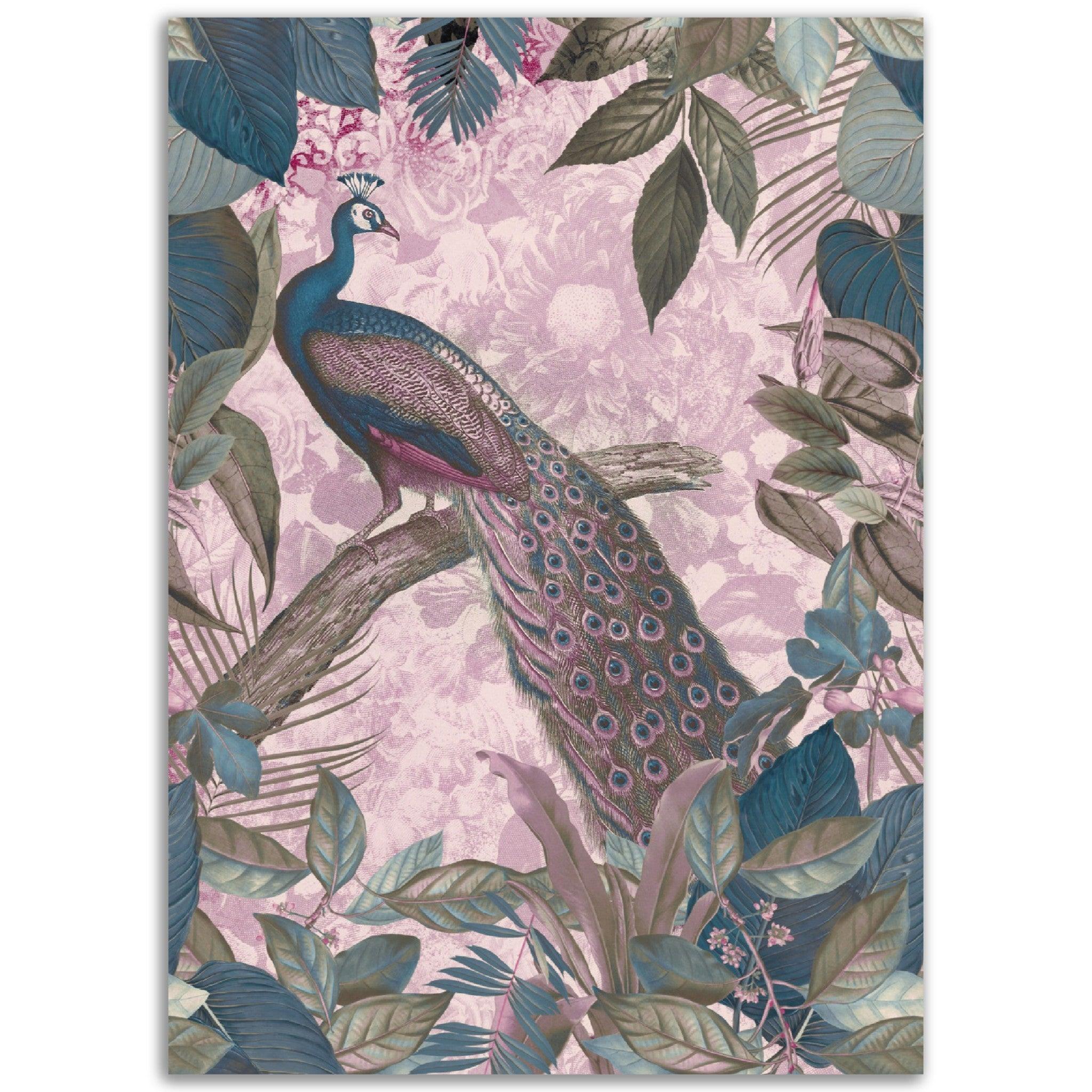 Vintage Pfau in Pink - Andrea Haase - Printree.ch Andrea Haase, Vertikal