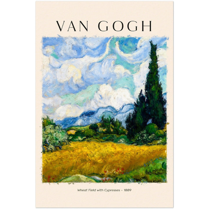 Weizenfeld mit Zypressen 1889 Vincent van Gogh Poster - Printree.ch Illustration, Kunst, Kunstwerk, Meisterwerk, Poster